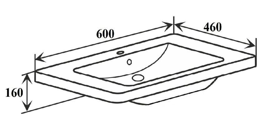 Раковина Dreja Никсон 60 см белый, 200647