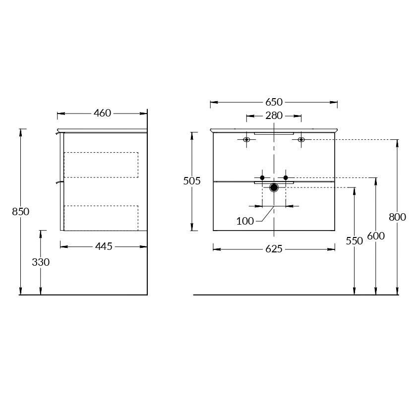 Мебель для ванной Kerama Marazzi Piano 65 см дымчатый вяз