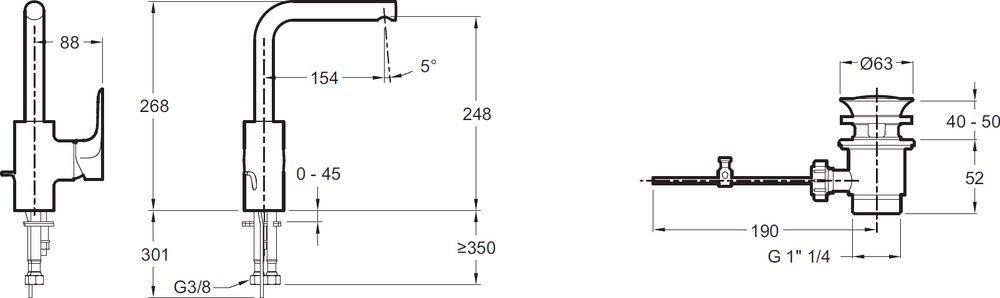 Смеситель для раковины Jacob Delafon Aleo E72278-CP