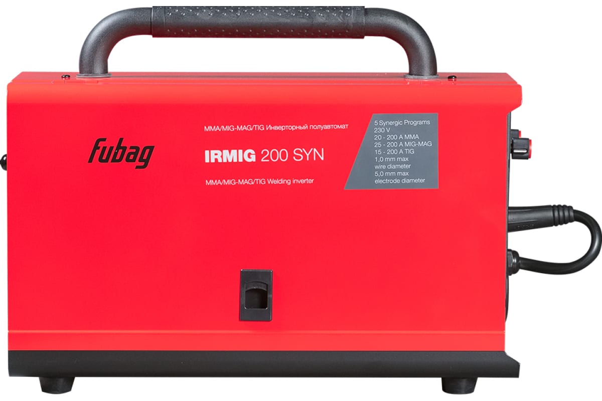 Сварочный инвертор полуавтомат Fubag IRMIG 200 SYN с горелкой 250А 41384