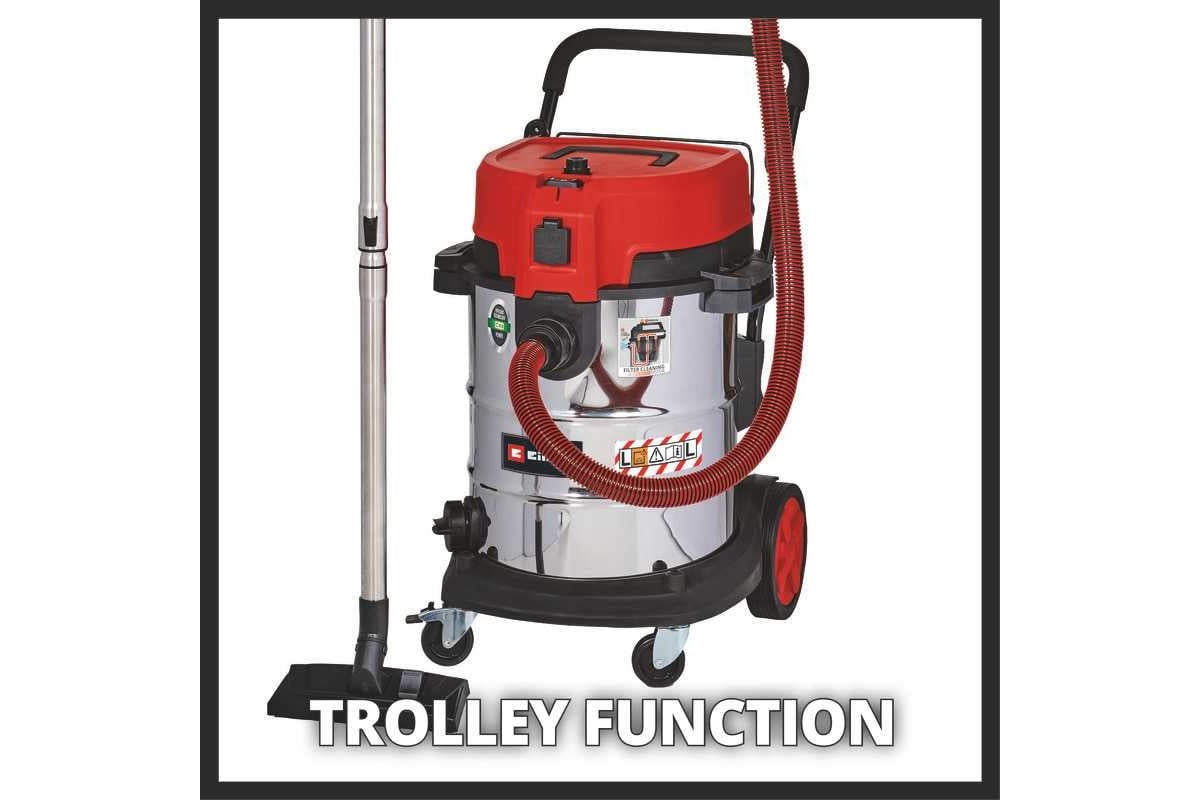 Строительный пылесос Einhell te-vc 2350 sacl,1600 Вт, 230 мбар, 50 л, очистка фильтра, розетка 2342475