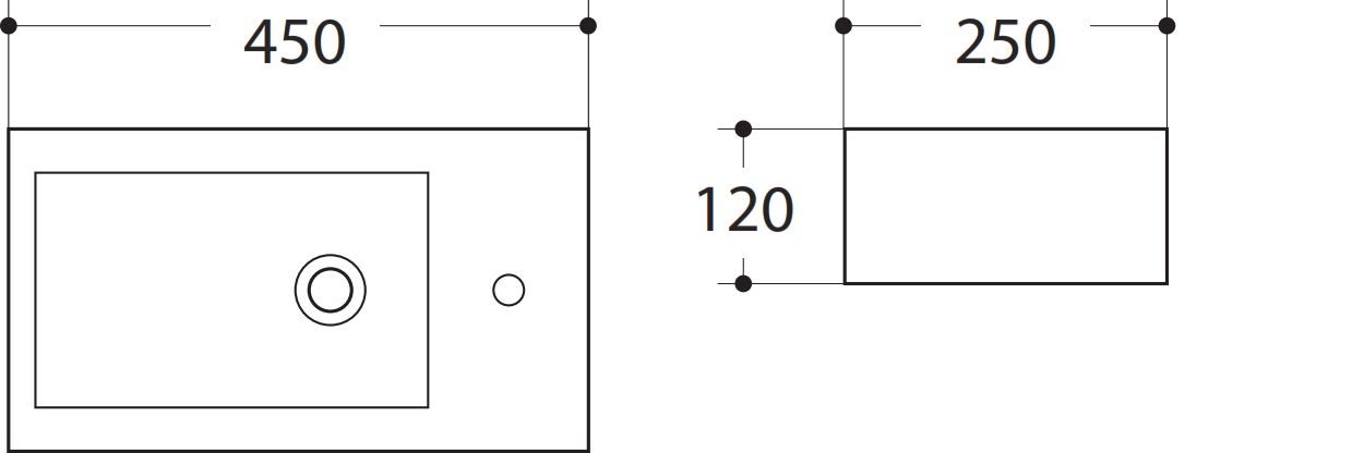 Раковина Art&Max AM-4849-L 45 см белый