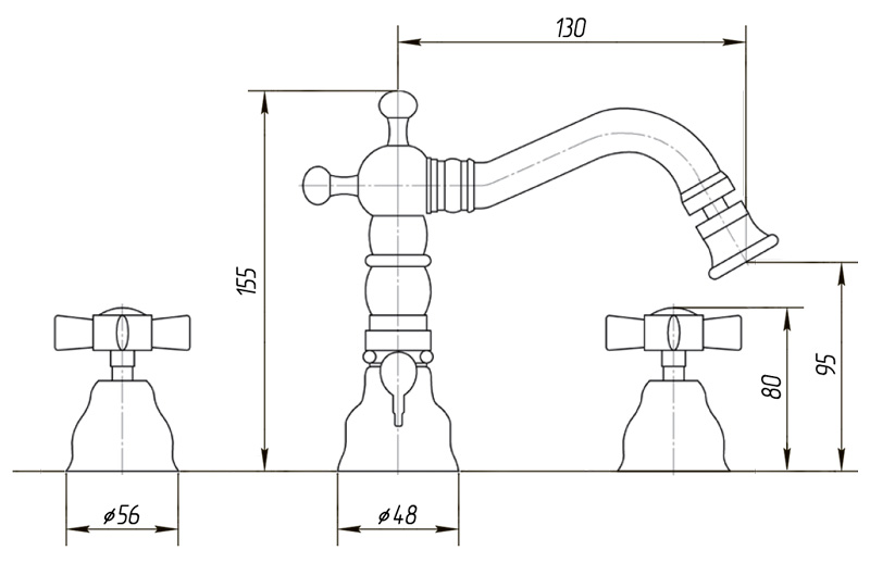 Смеситель для биде Migliore Princeton ML.PRN-825.CSCR состаренный хром