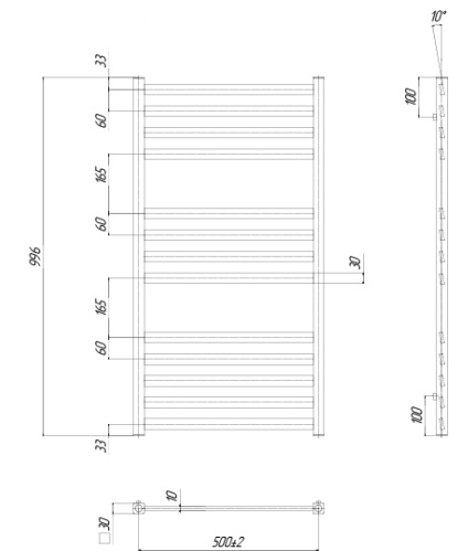 Полотенцесушитель водяной Ravak Degree 50x100