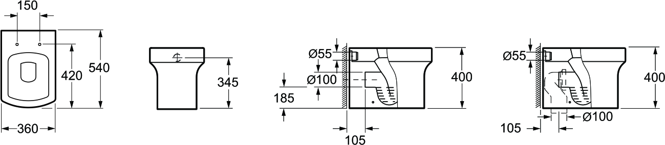 Приставной унитаз Grossman Status GR-PR3010 с сиденьем микролифт