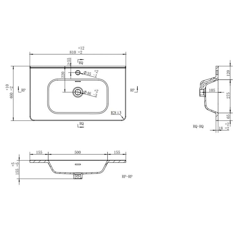 Тумба с раковиной AQUAme S4 80 см