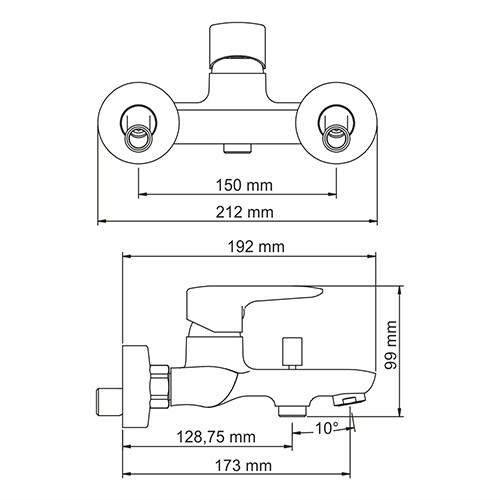 Смеситель для ванны WasserKRAFT Vils 5601