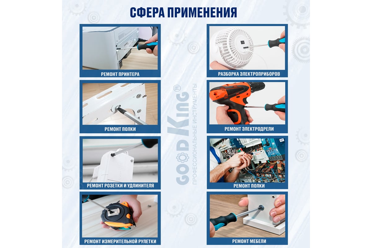 Набор ударных отверток GOODKING 12 предметов OB-10012