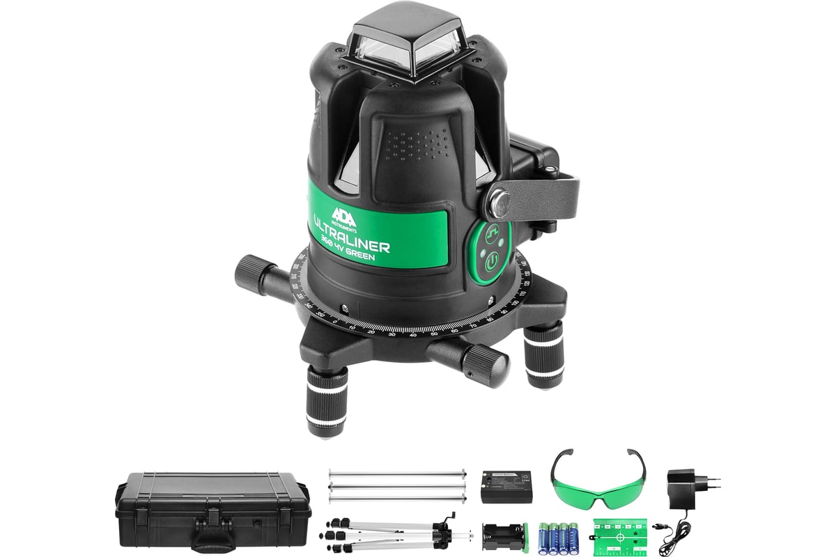 Лазерный уровень ADA ULTRALINER 360 4V Green Set А00497