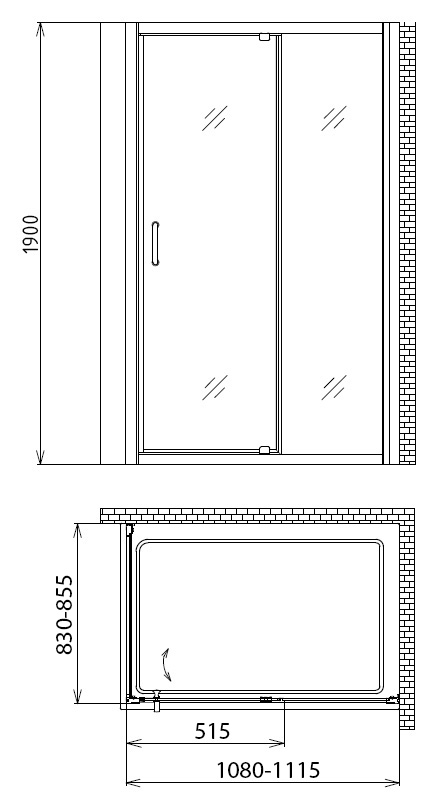 Душевой уголок Gemy Sunny Bay S28191C-A85 110x85