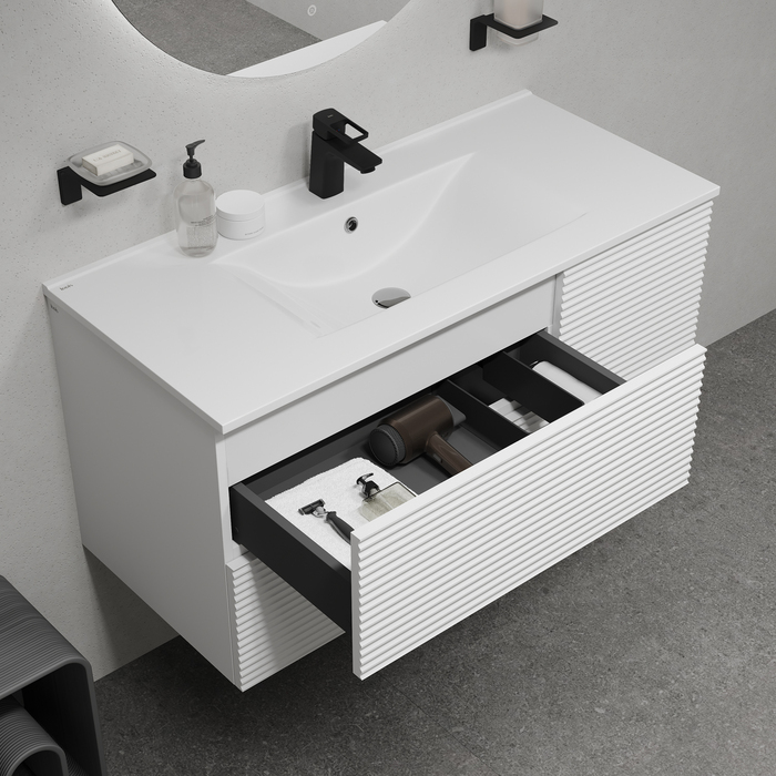 Тумба с раковиной Iddis Bild 100 см белый BIL10W0i95K