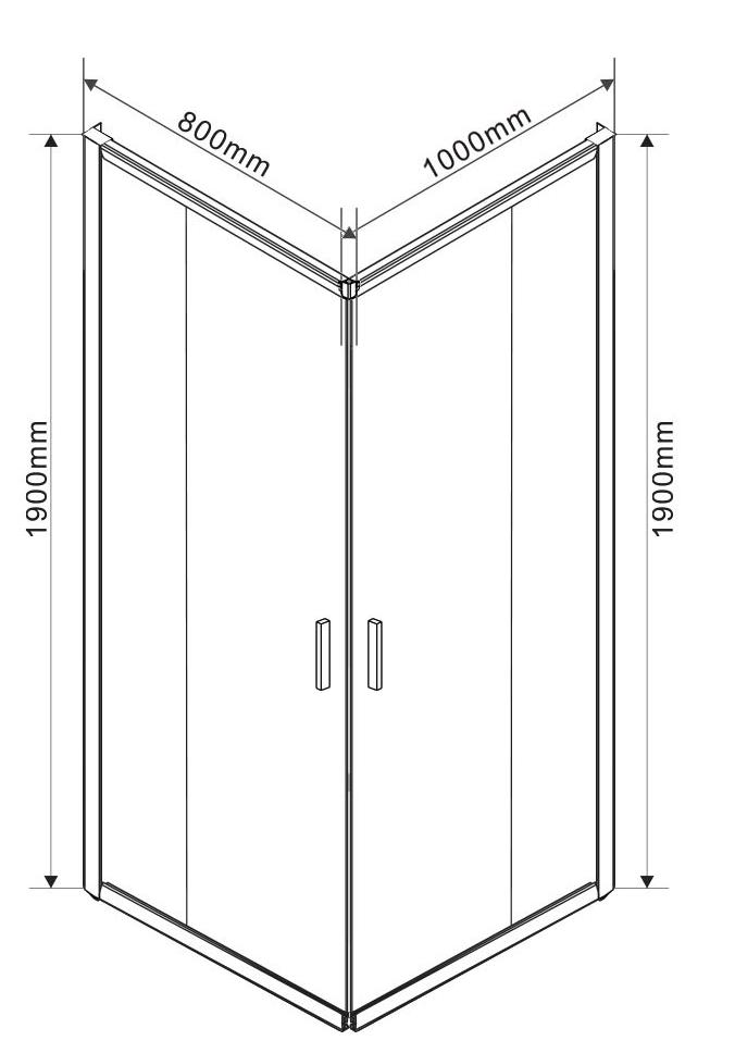 Душевой уголок Vincea Garda VSS-1G 100x80 черный, прозрачный