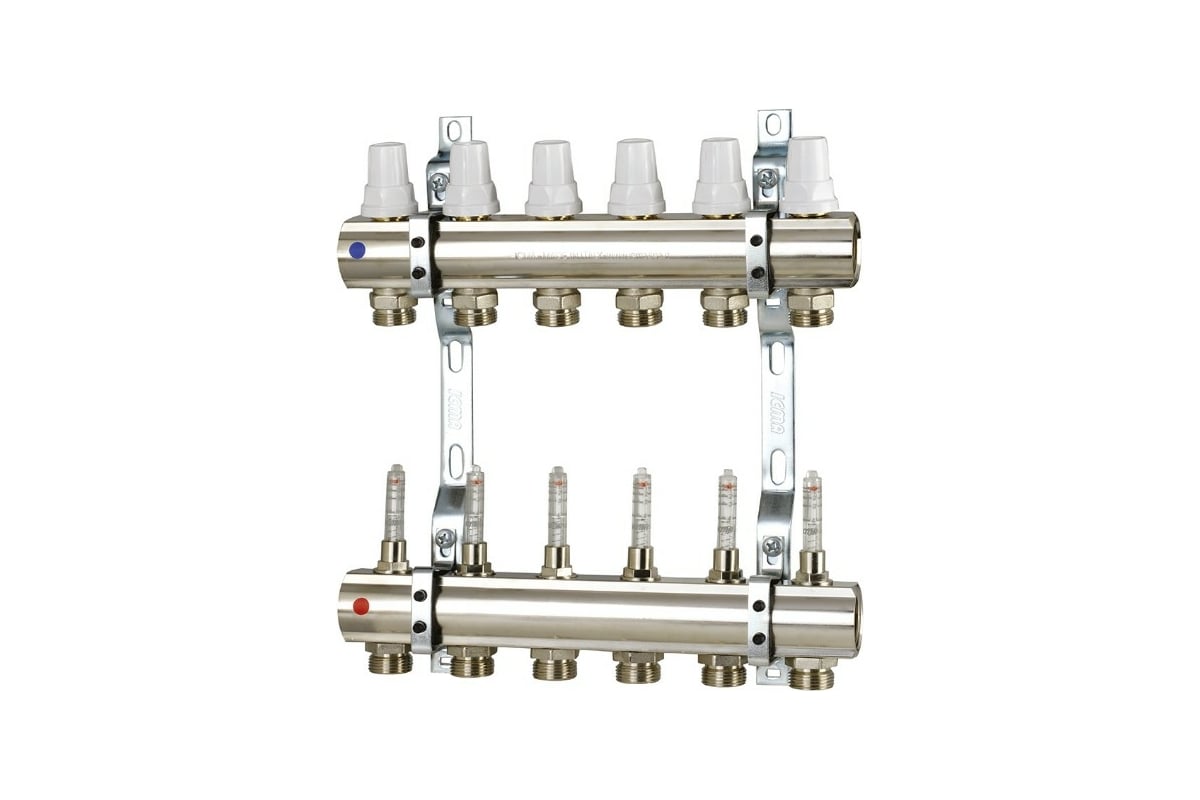 Коллектор с расходомерами ICMA S.P.A. 1" х 3/4"(евроконус) - 4 выхода K013/87K013PJ06