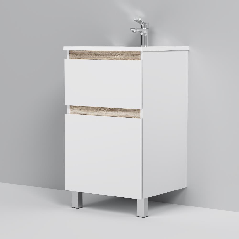 Тумба с раковиной Am.Pm X-Joy 50 см напольная, белый глянец
