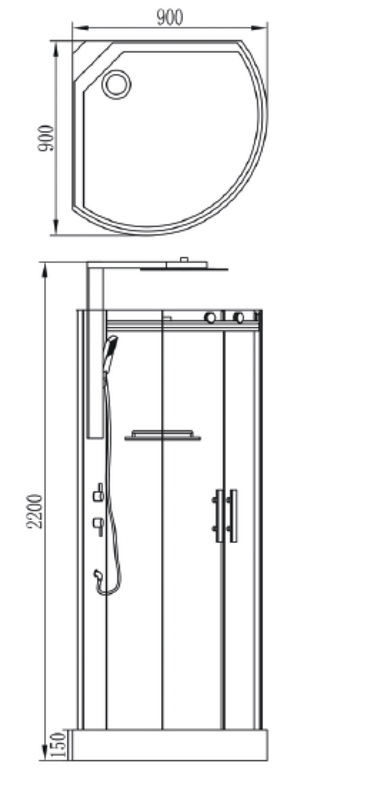 Душевая кабина Orans Basic+ SR-8630ED 90x90