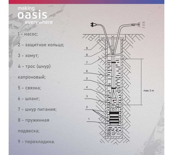 Насос вибрационный Oasis “making Оasis everywhere” VS 0.3/40 - 10N