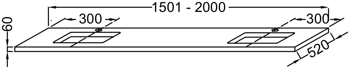 Столешница под раковину Jacob Delafon Parallel 200 см EB55-2000-N18 белый