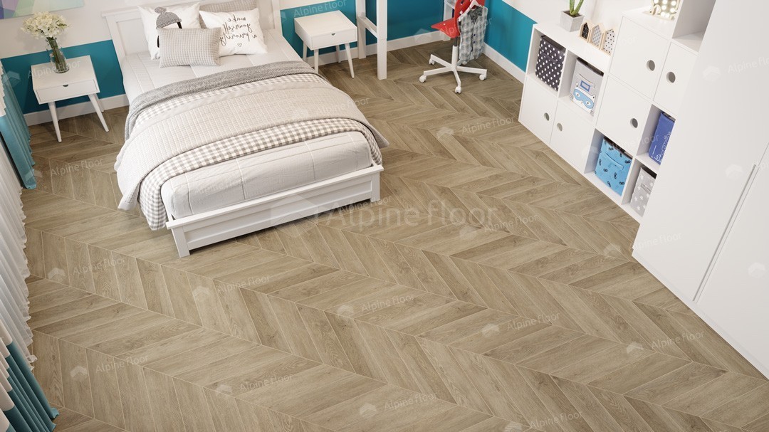 Виниловый ламинат Alpine Floor Chevron Alpine LVT Дуб Ваниль Селект 555x127x2.5 мм, ECO 20-2A