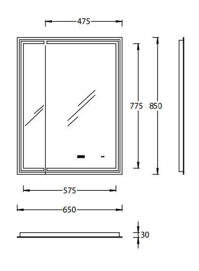 Зеркало Kerama Marazzi Tecno 65x85 TE.M.mi.65 с подсветкой, антипар, дверца