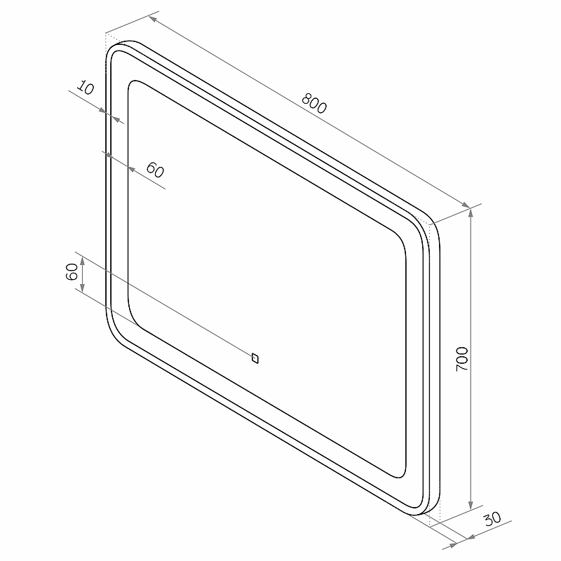 Зеркало Континент Strong Velvette Led 80x70 см с подсветкой ЗЛП1148