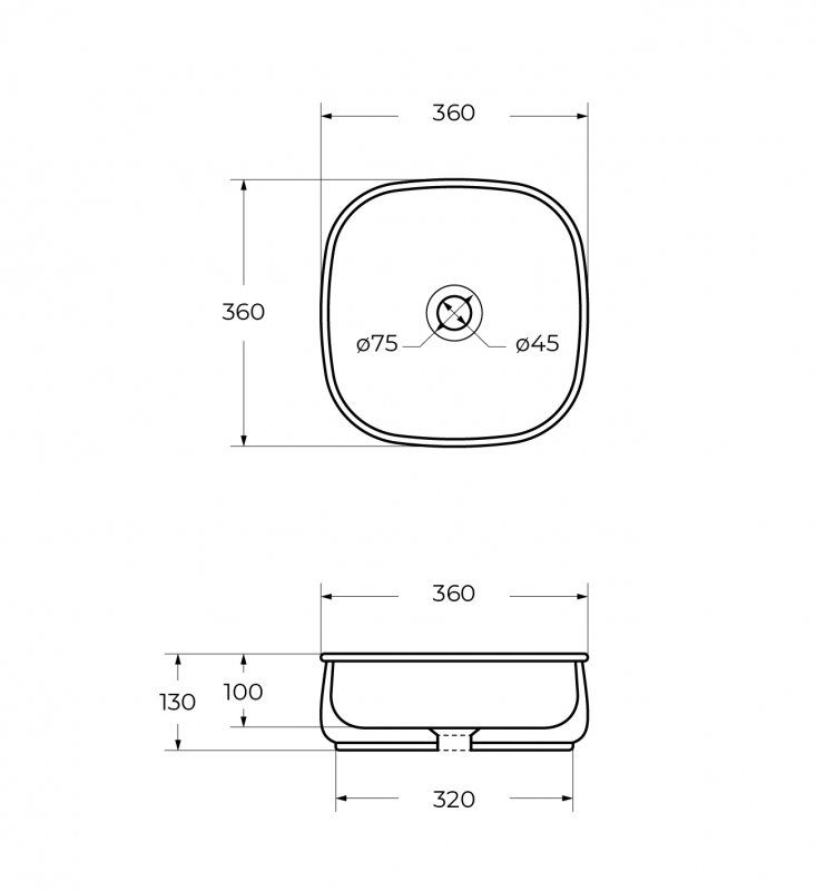 Раковина Cezares CZR-6604 36 см белый