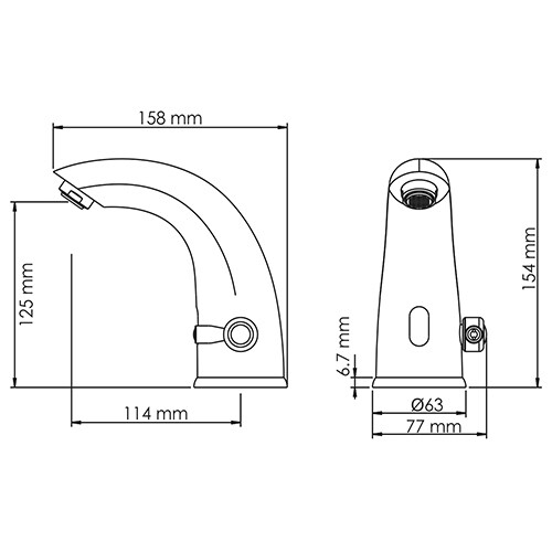 Смеситель для раковины WasserKRAFT Rossel 2813 сенсорный