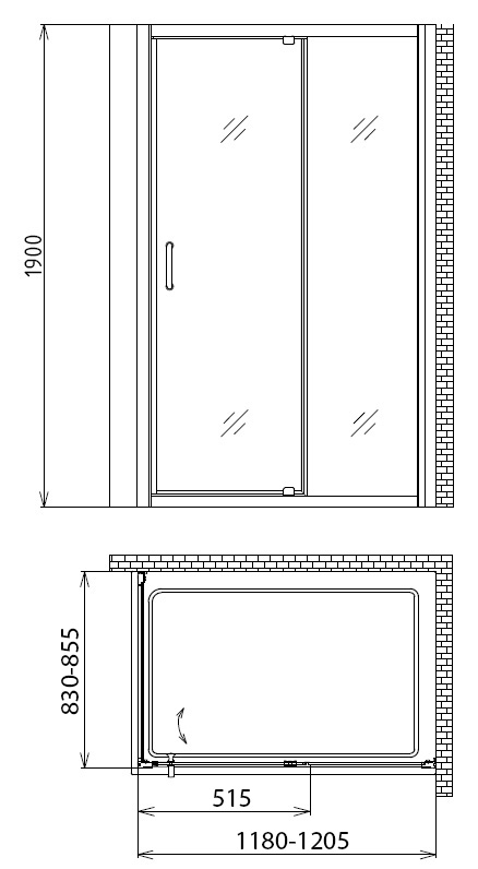 Душевой уголок Gemy Sunny Bay S28191B-A85 120x85