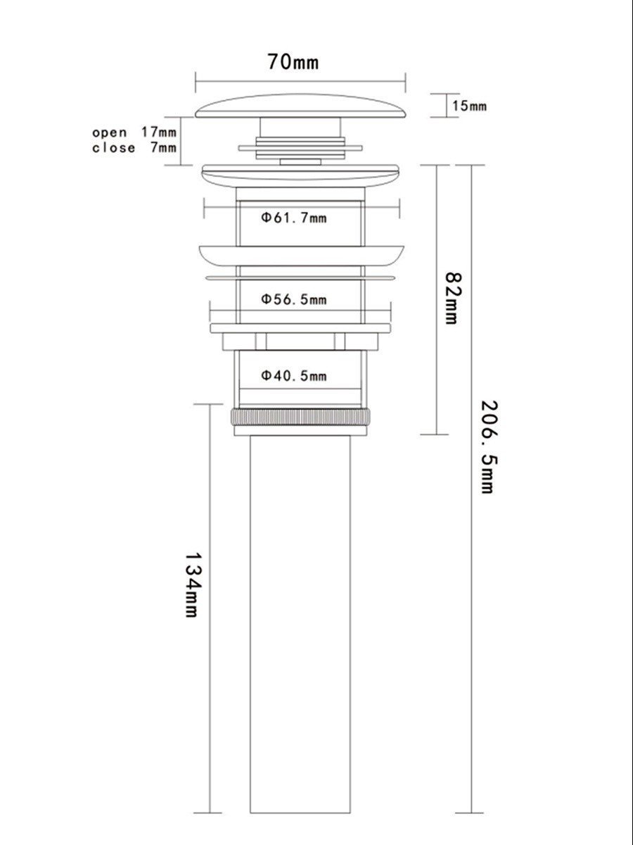 Донный клапан AQUAme AQM7001-1 с переливом, хром