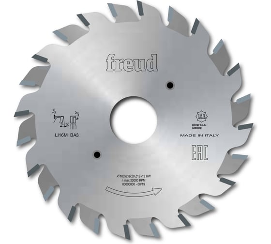 Пильный диск подрезной 100х2.8-3.6х20 мм, Z12+12 Freud LI16M BA3