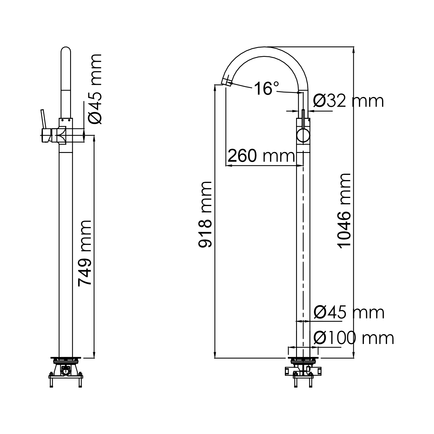 Напольный смеситель WasserKRAFT Main 4153 хром