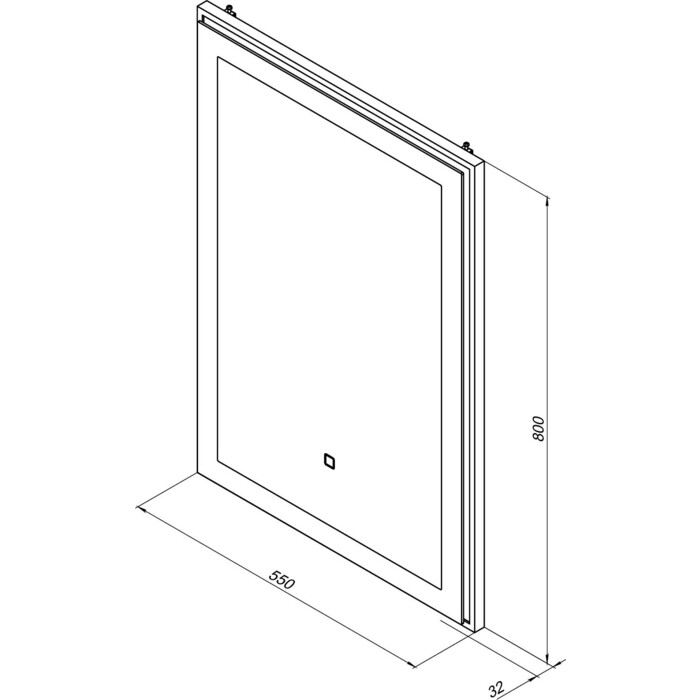 Зеркало Aquanet Оптима 60x75 см с подсветкой, антипар, часы 00288963