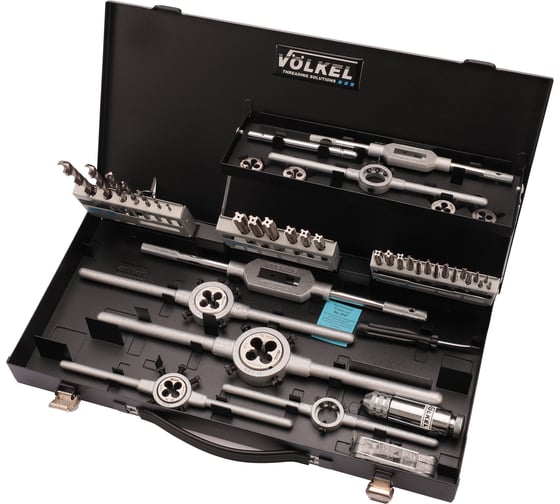 Набор метчиков и плашек VOLKEL M3-M12 HSSE 45 предметов V49151
