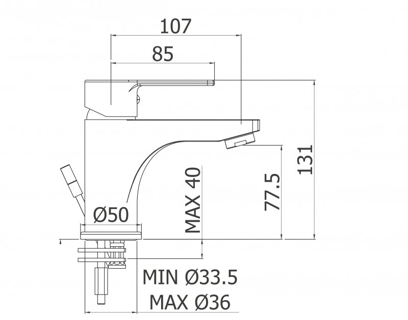 Смеситель для раковины Cezares FUOCO-LSM1-01-W0