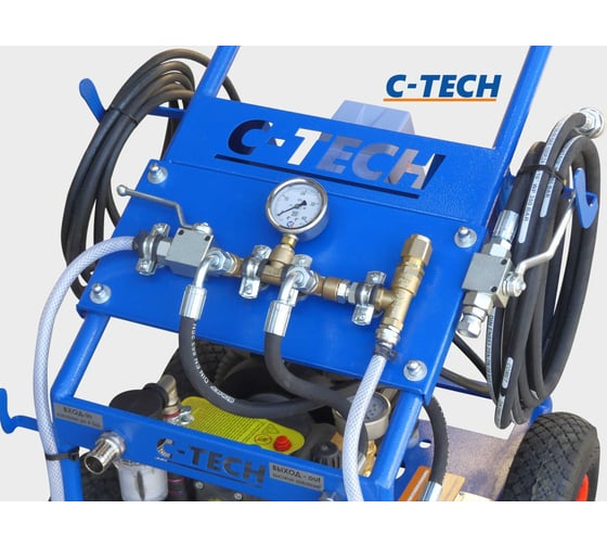 Установка опрессовочная в/давления C-TECH DN1520 (140 бар, до 1200 л/ч, 5.5 кВт, 380 В) мобильная NP1520ET3E4BP2P1 DN1520ET3E4BP2P1