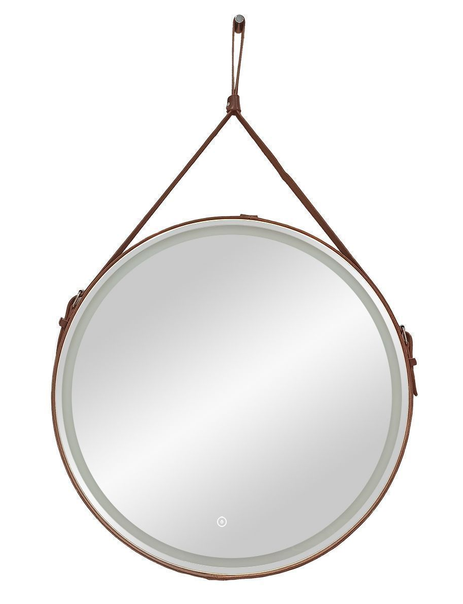 Зеркало Art&Max Milan 65x65 с подсветкой, коричневый