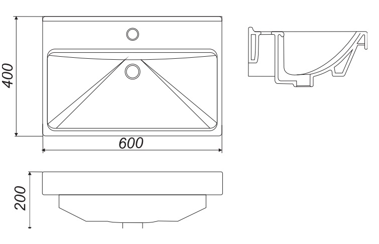 Раковина Sanita Luxe Fest 60 см FST60SLWB01