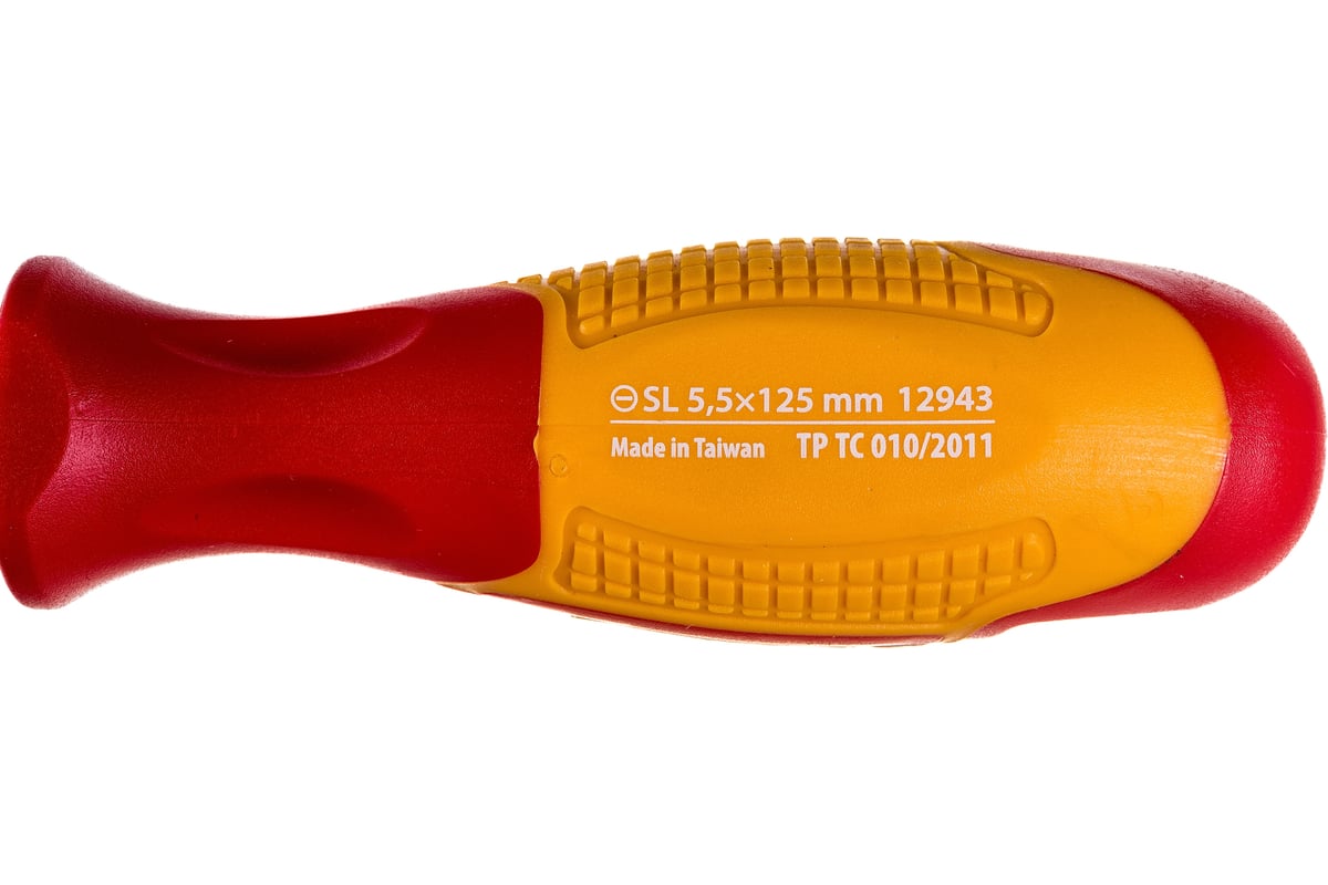 Диэлектрическая отвертка SL5.5х125мм, CrMo, до 1000В Gross 12943