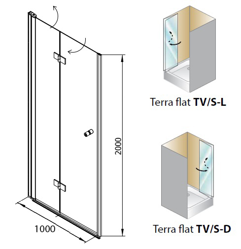 Душевая дверь Kolpa-San Terra flat TV/S 100 L