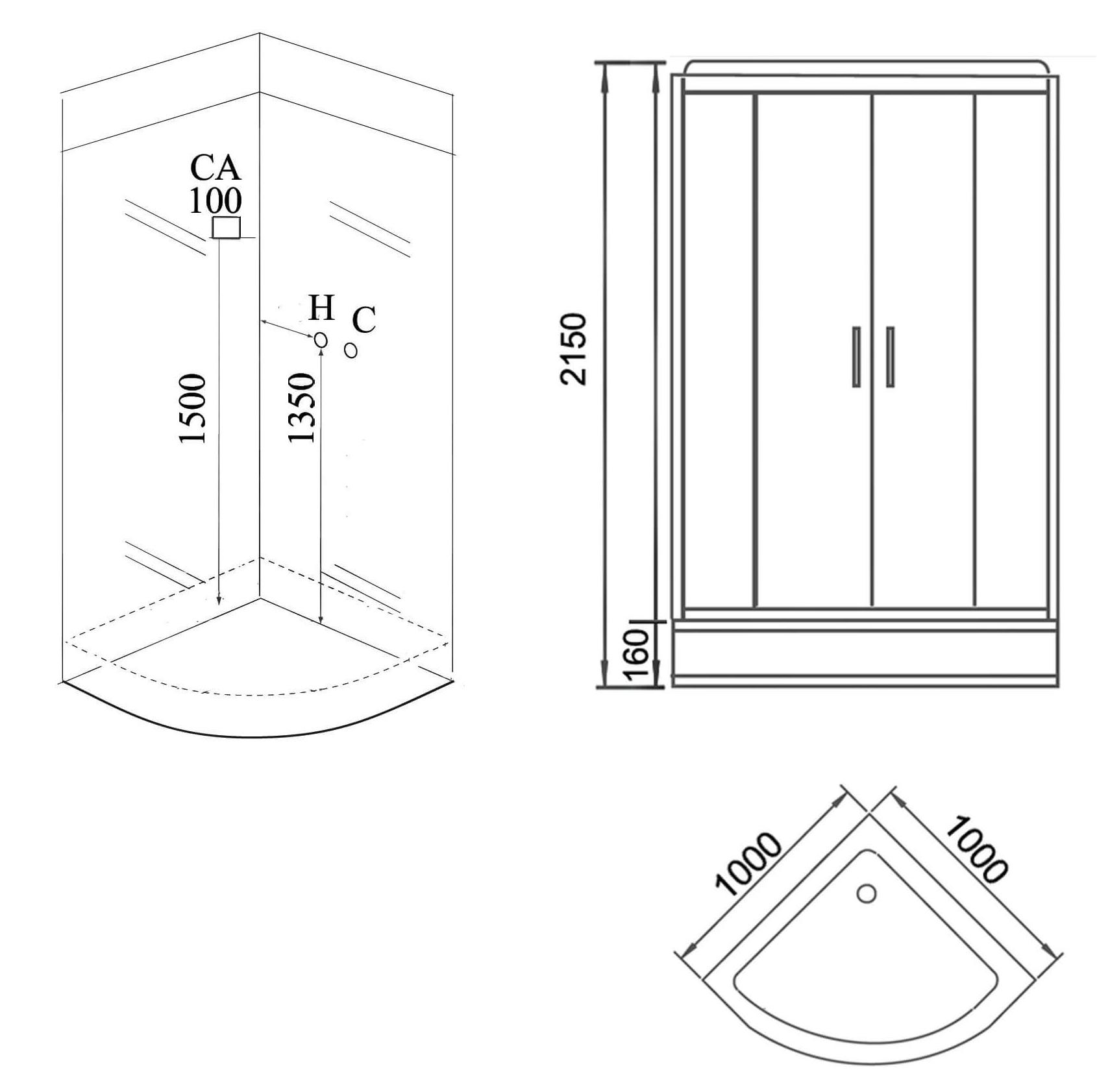 Душевая кабина Grossman GR-141 100x100 белый