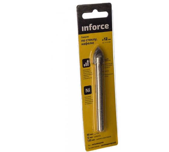 Сверло по стеклу/кафелю (12 мм) Inforce 11-01-085