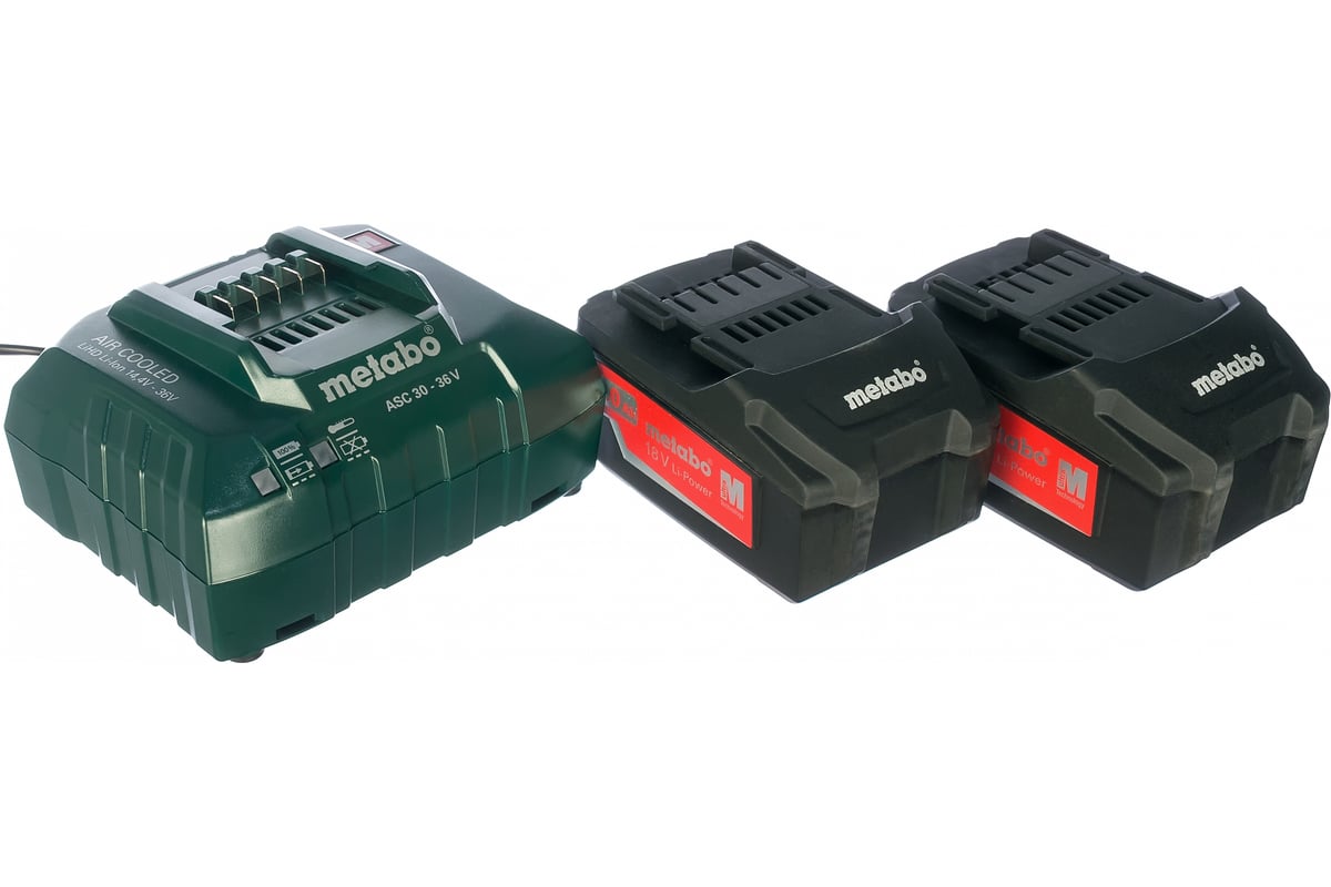 Аккумуляторы 2 шт. (4 А*ч; 18 В; Li-Ion) и ЗУ ASC 30-36 Basic-Set Metabo 685050000