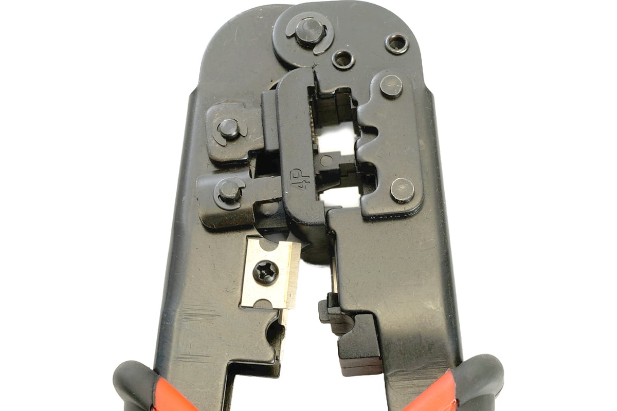 Кримпер STEKKER CTLS007 для обжима RJ разъемов RJ-45 (8P8C), RJ-12 (6P6C) и RJ-11 (6P4C и 6P2C), черный/красный, 49613