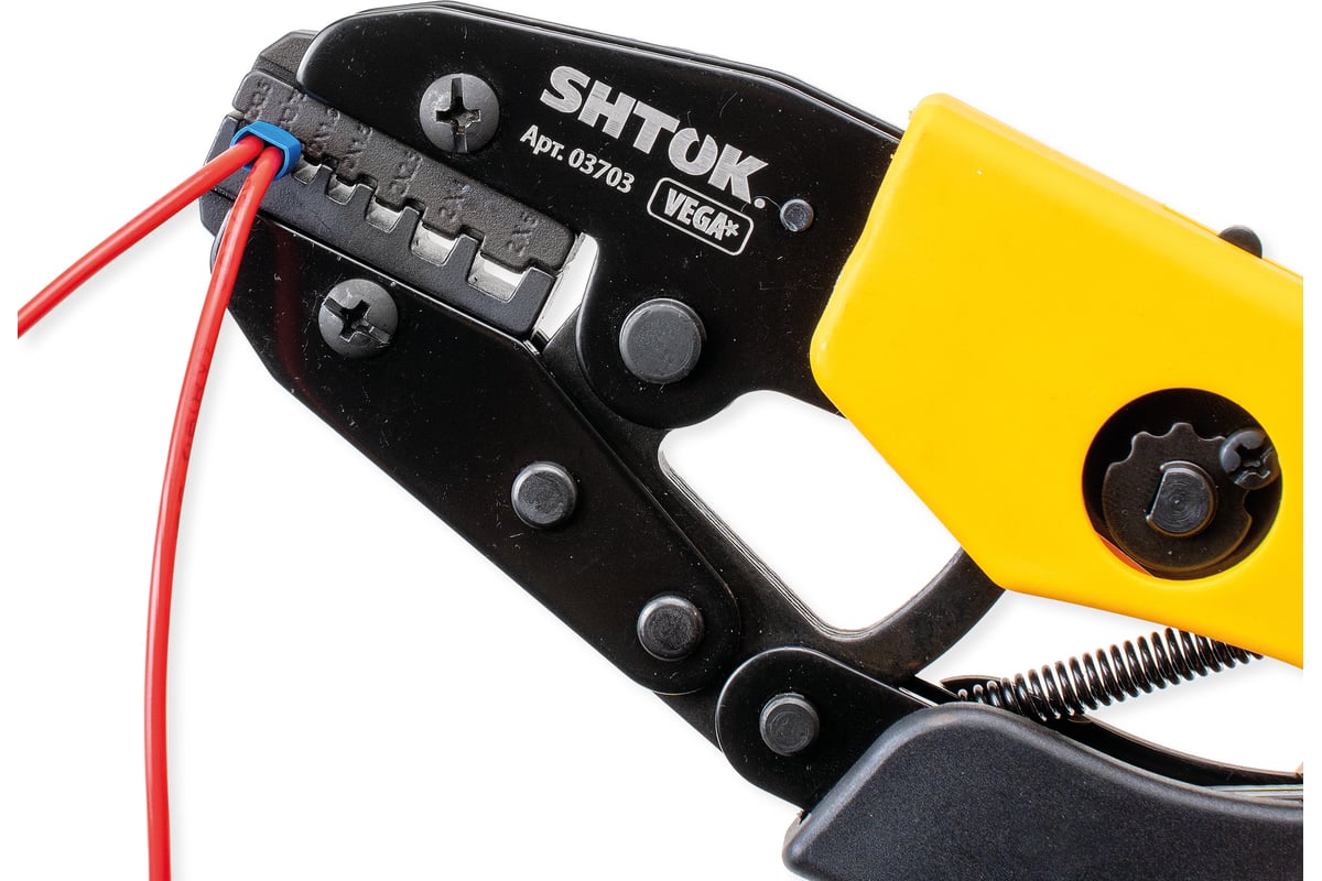 #ЗНАЧ! SHTOK Пресс-клещи ПК-23+, матрица, профиль трапеция, 2 x (0.5 - 6.0) мм2, серия VEGA 03703