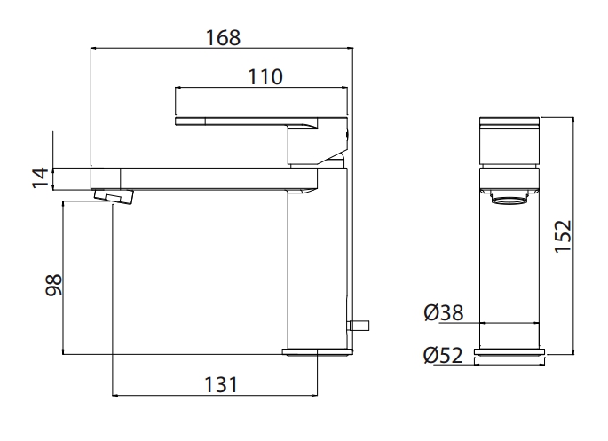 Смеситель для раковины M&Z Castello CSL00200M с донным клапаном