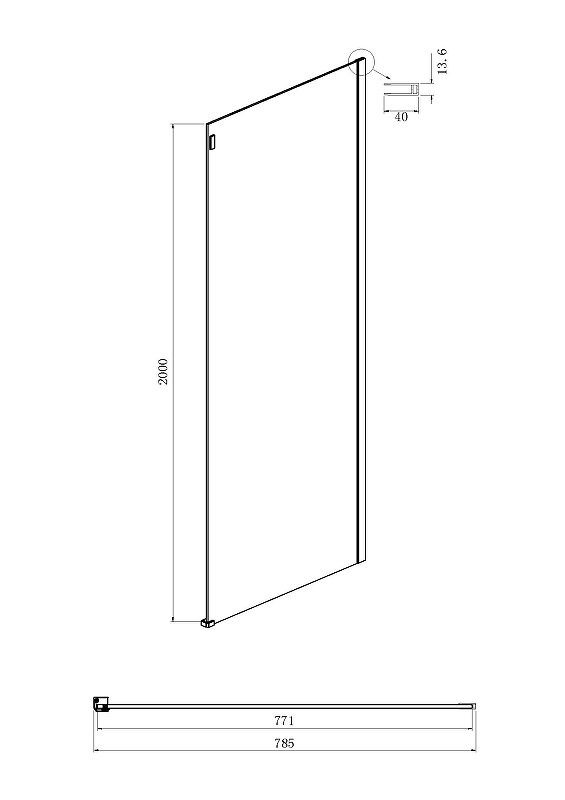 Душевой уголок Ambassador Benefit 120x80 19021201HB-80HB прозрачный, черный