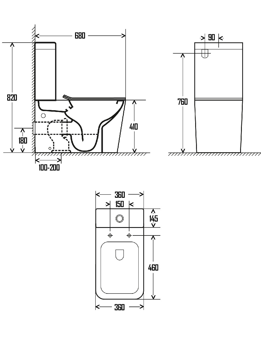 Унитаз-компакт AQUAme AQM1003 / AQM1101 безободковый, с микролифтом