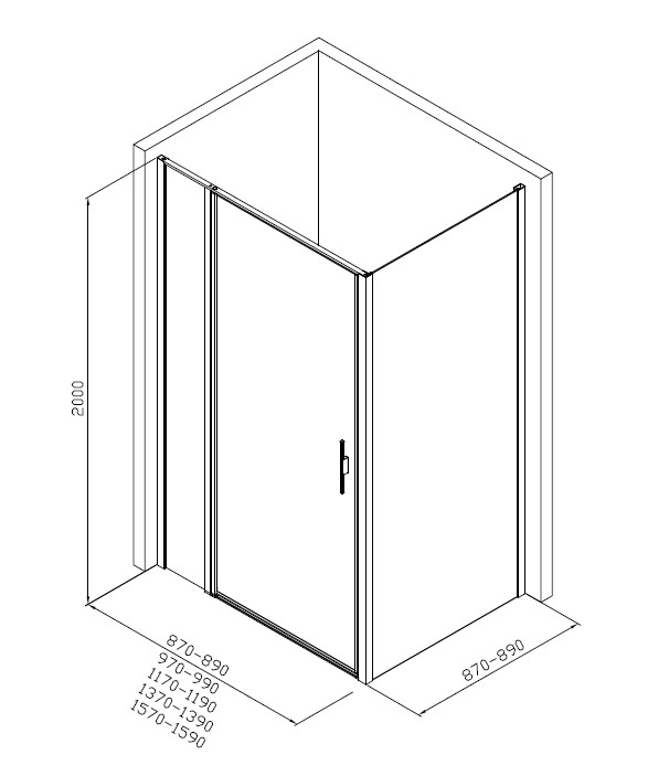 Душевой уголок Allen Brau Priority 160x90 3.31037.00 + 3.31043.00, прозрачный, хром