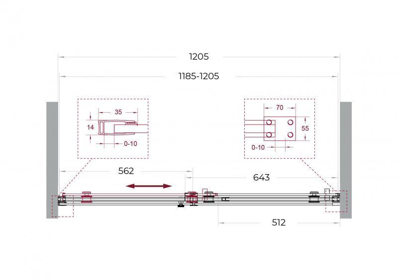 Душевая дверь BelBagno SOFT_CLOSE-2-BF-1-120-C-Cr 120x200 прозрачная, хром