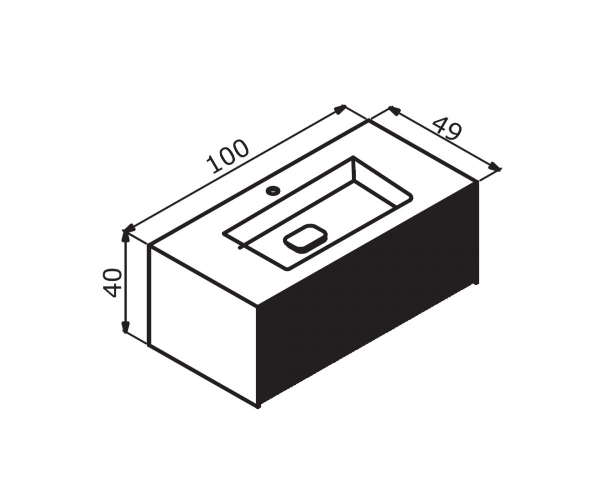 Тумба с раковиной Orka Cube 100 см, бежевый матовый 3000378