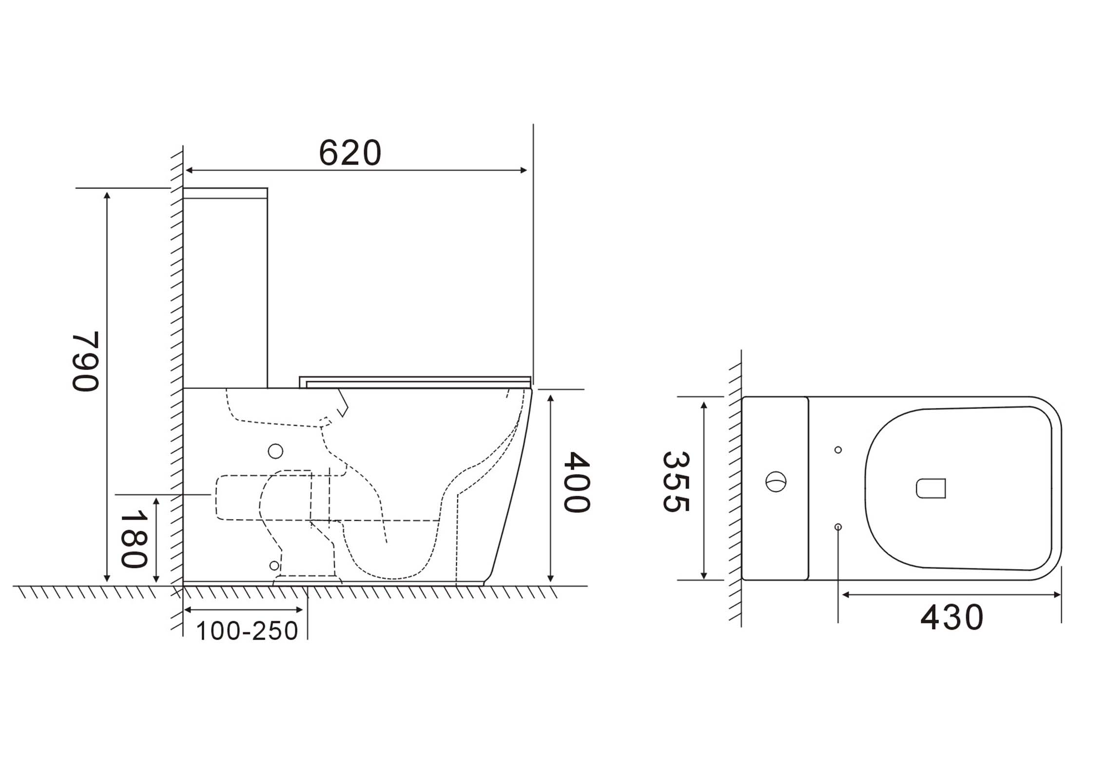 Унитаз-компакт Aquatek Optima Square AQ4451-00 безободковый, смыв торнадо, с микролифтом